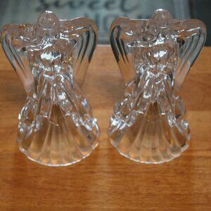 Glass Angel Candle Holders - 2